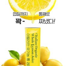 Load image into Gallery viewer, Organic Lemon Juice NFC (Not From Concentrate) – 100% Pure Italian Lemon Juice, 14 Stick Packs, Freshly Squeezed, Refreshing Lemon Water
